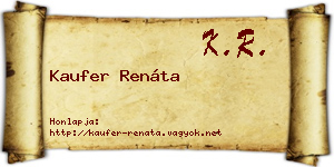 Kaufer Renáta névjegykártya